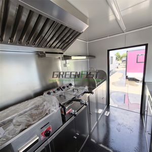 작은 핑크 스테인레스 스틸 모바일 식품 트레일러 냉장고 녹 방지 핫도그 카트 - Product Image 3