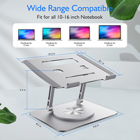 Support ergonomique rotatif pour ordinateur portable, hauteur et angle réglables, 360