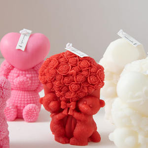 DIY 3D Mini Big Rose Ours Bougie Ornement pour Artisanat Artisanal Décoration de Maison - Product Image 1