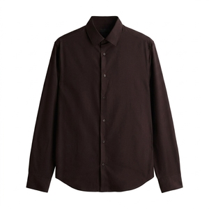 Chemise décontractée boutonnée pour homme en coton et fibre de bambou de qualité supérieure, teinte en fil, anti-plis, couleur personnalisée, ODM pour détaillants de mode, OEM - Product Image 1