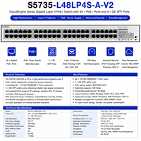 CloudEngine S5735-L8P4S-A-V2 L24P4S-A-V2 L48LP4S-A-V2  8 24 48 Gigabit PoE+ 4GE SFP Switch de Red Gestionado Empresarial de Capa 3