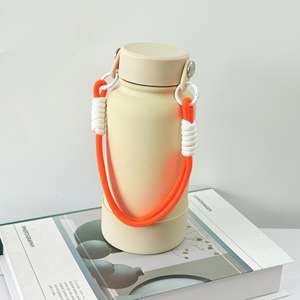 Nouveau produit 2026 – Gourde de sport 650 ml avec poignée, en acier inoxydable, grande capacité, avec couvercles et pailles - Product Image 3