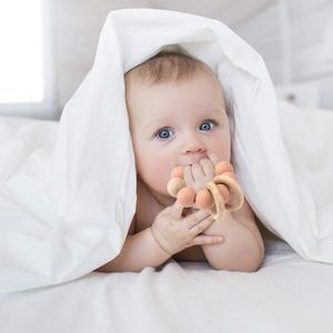 Sucette <span class=keywords><strong>pour</strong></span> bébé 100% silicone de qualité alimentaire avec chaîne anti-chute sans BPA, dotée d'un trou en bois de hêtre et d'un clip métallique - Product Image 5