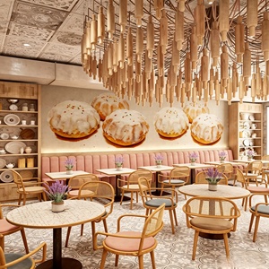 Diseño Interior de Cafetería, Panadería y Pastelería, Personalización Completa de la Habitación, Vitrina de Vidrio, Barra de Bar, Decoración de Cafetería y Tienda de Té - Product Image 4