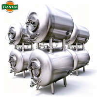 Réservoir de stockage horizontal en acier inoxydable à double enveloppe de 1200 L pour brasserie