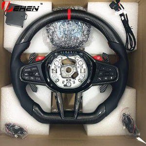 Volante in Fibra di Carbonio CS per <span class=keywords><strong>BMW</strong></span> <span class=keywords><strong>Serie</strong></span> 1 2 <span class=keywords><strong>3</strong></span> 4 5 6 7 8 <span class=keywords><strong>G20</strong></span> G26 G30 G01 G02 G80 G82 G87 F90 F95 F96 M3 M4 Accessori Auto - Product Image 2