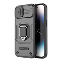 Housse de protection de caméra pour téléphones portables Hybrid Armour pour iPhone 14 15 pro max Defend Case avec support de bague magnétique