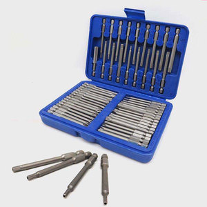 Lot de 50 embouts longs de 75 mm en acier Cr-V, tige hexagonale de 1/4 pouce, pour tournevis électrique, kit assorti Phillips, plat, Torx, hexagonal, triangle - Product Image 1