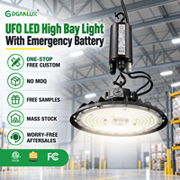 Lampes LED UFO haute luminosité IP65 étanches 150lm/W 150W 200W 240W avec driver d'urgence pour usine