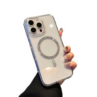 Coque Magnétique Antichoc pour iPhone 17 Air 16E 15 Pro Max Compatible, Housse de Protection Souple en TPU Transparent Anti-rayures