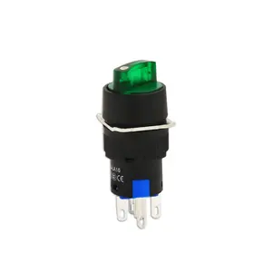interruptor de botão la16-11XD la16 série 16mm mini 16mm rotativo seletivo 12v iluminado por LED