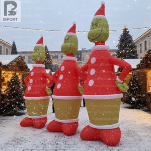 Custom Xmas Decoration <strong>Inflatable</strong> Christmas <strong>Grinch</strong> with LED Light Christmas Clown for Outdoor Yard/Mall Promotion/Event Decor - Product Image 4