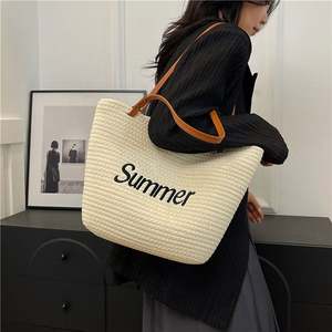 Bolsa de Playa de Paja de Gran Capacidad Personalizada 2024, Portátil para Mujer, Accesorio de Playa de Verano en Oferta - Product Image 3