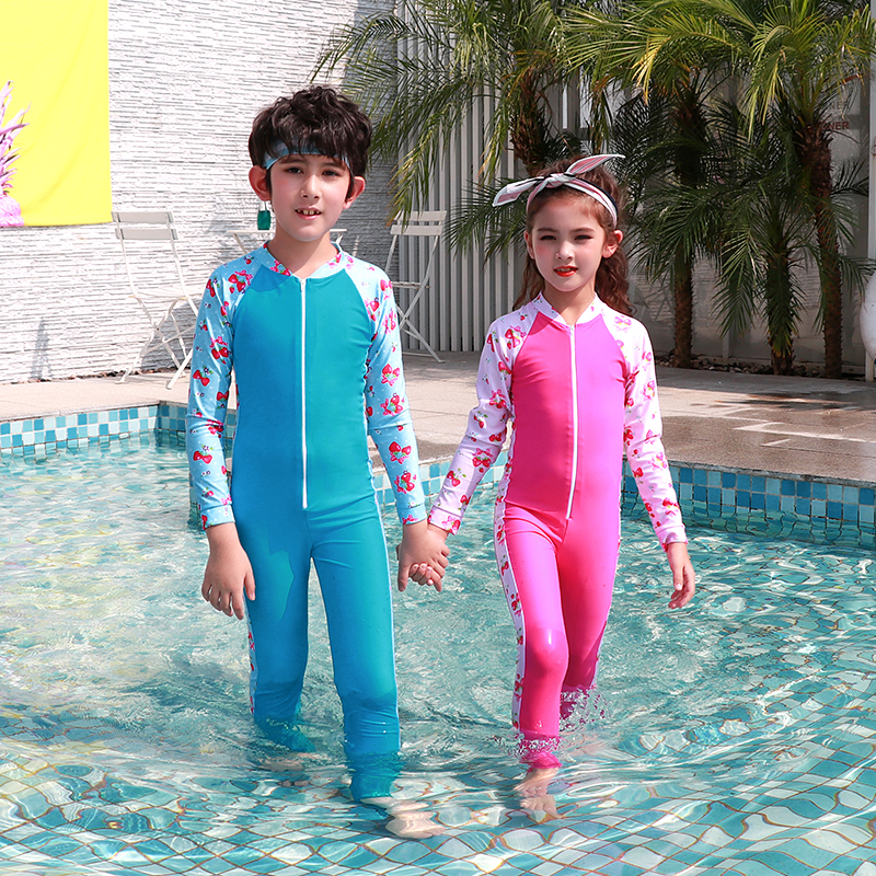 Long Sleeve for Boys Girls kids One piece Sports Swimsuit children Diving Surfing Swimming kid rashguard uv swimsuit girl