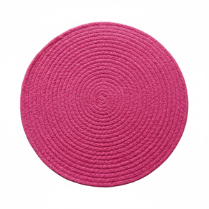Eco-Friendly Jute Pink Braided <b>Round</b> <b>Placemats</b> 13 Inch Modern Style for Home Wedding or Banquet Use - Product Image 2