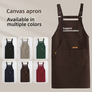 High Quality Adjustable Fashion Cross Back <strong>Adult</strong> <strong>Bib</strong> <strong>Custom</strong> Logo for Hair Salon Barista Coffee Shop Bakery Work Wear - Product Image 2