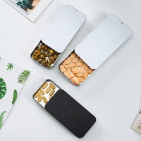 Boîte en étain design, emballage de stockage, vente en gros de boîtes carrées en métal pour cadeaux personnalisés, boîte cosmétique en étain coulissante pour bonbons à la menthe