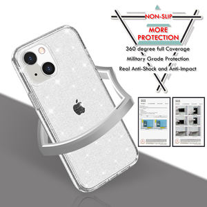 Funda de teléfono con purpurina acrílica ostentosa de lujo para iPhone 16 15 Pro Max 14-Clear a prueba de golpes TPU PC Cover Girly New Release - Product Image 2