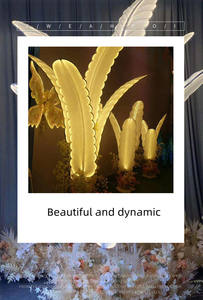 Iluminación Decorativa para Bodas, Luces de Camino con Hojas de Plátano, Decoración para el Área de Bienvenida, Accesorios para Bodas, Luces Decorativas con Plumas - Product Image 3