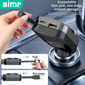Cargador Inalámbrico 3 en 1 Simr, Cargador de Coche Retráctil, Carga Rápida PD30W QC3.0, Cargador de Coche con USB Tipo-C para <span class=keywords><strong>Apple</strong></span> <span class=keywords><strong>Watch</strong></span> - Product Image 4