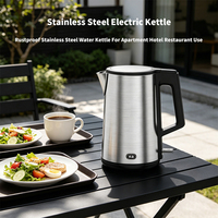 Bouilloire Électrique en Gros à Commande Unique, Interrupteur de Base Intégré, Acier Inoxydable 304 Sans Soudure, Bouilloire Sûre pour Thé, Café, Lait, Utilisation Familiale en Cuisine