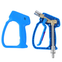 Pistolet de lavage de voiture électrique manuel 3/8 intégré, pivotant et autobloquant, 4500 psi, lance courte, nettoyeur haute pression en laiton