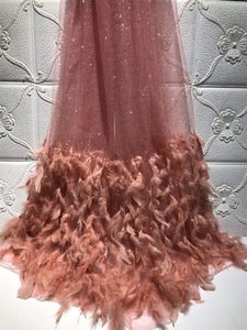Gaun jala bulu mewah buatan tangan, gaun mewah romantis tradisional anak-anak dengan kain renda berkilau - Product Image 3