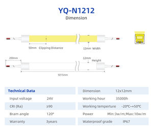 Tira de Neón Amarilla de 1212 24V 11W IP67, Cumple con ISO9001 y UKCA, para Delineación de Vías de Bicicleta, Luz de Advertencia de Cruce - Product Image 6