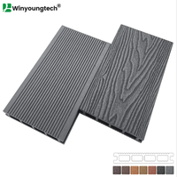 Plancher en bois composite extérieur standard européen, surface en grain de bois WPC, antidérapant pour terrasse et jardin