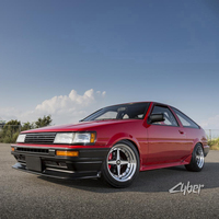 WORK EQUIP 01 Set di 3 Cerchi in Lega di Alluminio Forgiato, Design Classico a 4 Razze per AE86, Civic, Silvia, E30, Auto d'Epoca, VAG