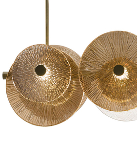 Lámpara colgante moderna vintage de latón dorado para techo, lámpara colgante de cristal para decoración de restaurante - Product Image 3