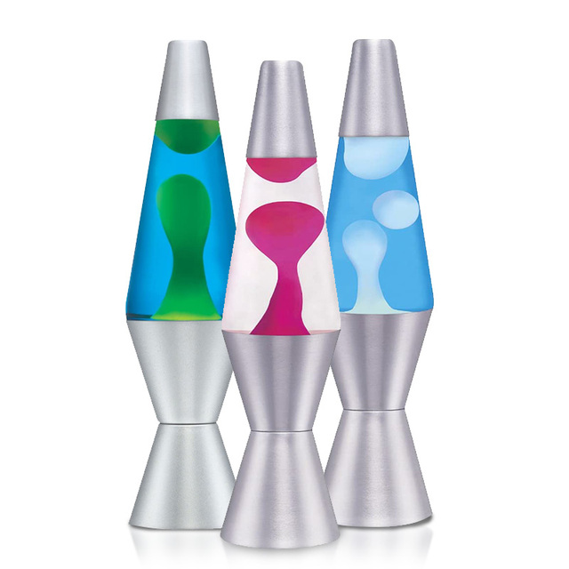Factory Direct Glass Wax Lamp 30W Bottle Aluminum Base Night Light Clear Liquid Mini Rocket Table Light Glitter LED Lava Lamp