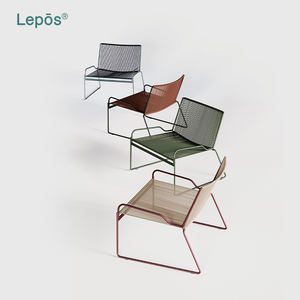 Silla Tejida de Cuerda Moderna de Acero Inoxidable 201, Silla Apilable para Exteriores, Muebles de Jardín, Patio, Bistro, Cafetería, Hotel, Resort, Silla de Descanso - Product Image 2