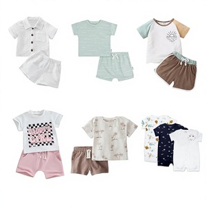 Baby Boys Cotton Clothing Sets Short Sleeve T Shirts With Shorts <b>Mixed</b> Patterns And Colors For Toddlers - Product Image 6