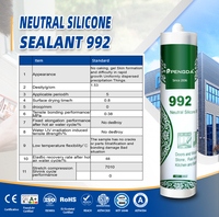 Sellador de Silicona Antihongos 992, Sellador para Ventanas y Puertas, Inodoro, Curado Neutro, Sellador de Silicona Sanitario