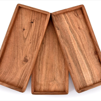 Plateau en bois d'acacia poli écologique au design contemporain pour la maison, les restaurants, les cuisines, les fêtes, les mariages, les cadeaux