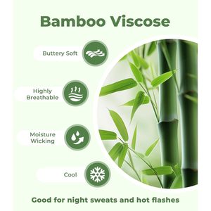 Camiseta de Dormir para Mujer, Cuello en V, Manga Corta, Tejido de Bambú y Algodón, Suave, Informal, Básica, de Verano - Product Image 6