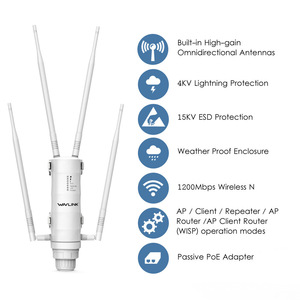 Wavlink POE AC1200 1200Mbps 2.4G/5G Punto <span class=keywords><strong>de</strong></span> Acceso Inalámbrico <span class=keywords><strong>de</strong></span> Alta Potencia para Exteriores, Resistente al Agua, <span class=keywords><strong>de</strong></span> Largo Alcance, Doble Banda, Amplificador <span class=keywords><strong>de</strong></span> <span class=keywords><strong>Señal</strong></span> <span class=keywords><strong>WiFi</strong></span>, <span class=keywords><strong>Repetidor</strong></span> - Product Image 4