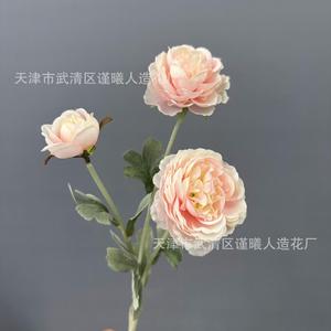 Jinxi 3 Head Round Peony And Lotus <b>Artificial</b> <b>Flowers</b> 62cm Silk Wedding Decor Home Furnishing Photography Props - Product Image 4