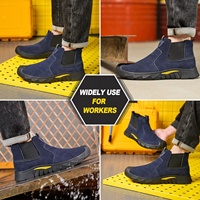 Bottes de travail unisexes imperméables à embout d'acier YL-25168 pour la construction - Chaussures de sécurité légères, antidérapantes et anti-perforation (ODM/OEM)