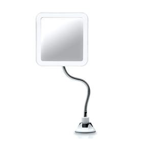 360 °   Miroir de maquillage lumineux à col de cygne rotatif pour salle de bain, miroir grossissant flexible rechargeable 10x avec 3 lumières LED - Product Image 1