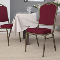 Chaises de banquet bleues pour événements, chaises rembourrées pour le dos et l'assise pour hôtel, centre commercial, mariage