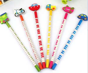 Cadeaux promotionnels dessin animé en bois écolier <span class=keywords><strong>voiture</strong></span> crayons enfants jouet - Product Image 2