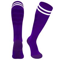 Chaussettes de football personnalisées avec logo OEM, violettes, de qualité supérieure, pour jeunes, rembourrées, anti-ampoules, extensibles, pour le baseball, le softball, les sports d'équipe, le football