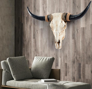 Toro de Resina de 31 Pulgadas para Decoración de Pared SKE26, Duradero, Realista, Pintado a Mano, Arte Animal Coleccionable, para Interiores/Exteriores, Estilo Rústico, Halloween - Product Image 5