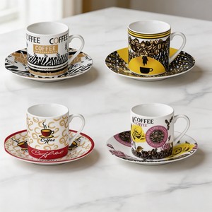 Tazas y Platillos de Café de Cerámica Ecológicos, Tazas y Platillos de Té para Regalos Empresariales - Product Image 1