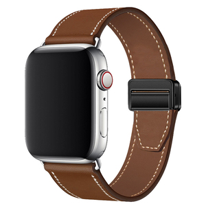 Correas para Reloj <span class=keywords><strong>Apple</strong></span> de 45mm, 44mm, 42mm y 49mm, <span class=keywords><strong>Correa</strong></span> de Cuero Genuino con Hebilla Magnética - Product Image 1