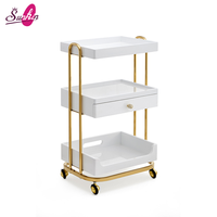 Nouvelle chariot de rangement mobile en acier au carbone de haute qualité pour salon de beauté, spa et barbier, avec tiroirs