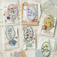 Lot d'autocollants Mr. Paper en papier kraft blanc écologique à motif floral, style vintage pastel, pour journal, scrapbooking et décoration DIY