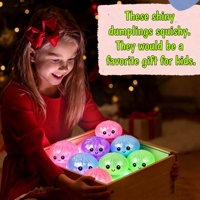 Jouets anti-stress lumineux en forme de boulette, simulation de pain vapeur, avec veilleuse LED, vente en gros en stock